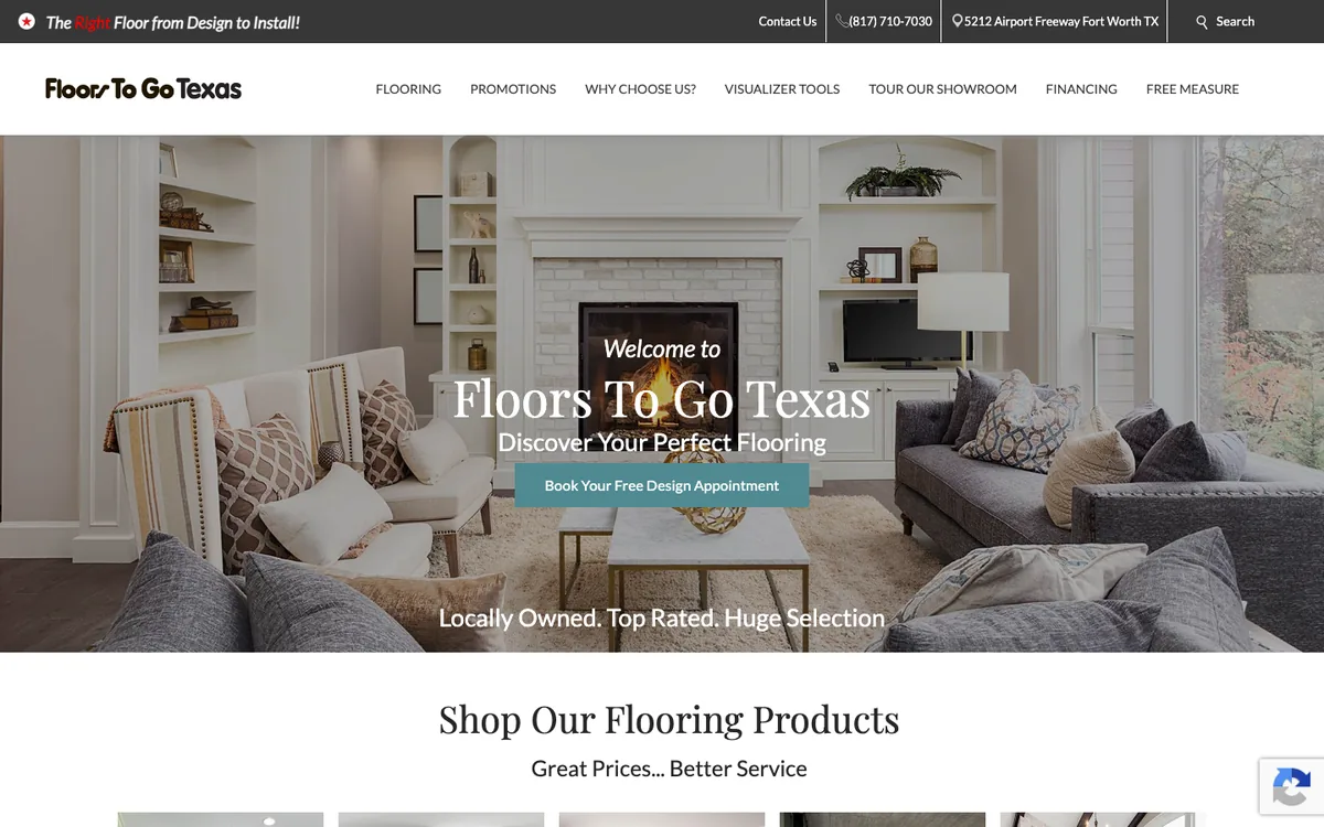 Floors To Go Texas homepage