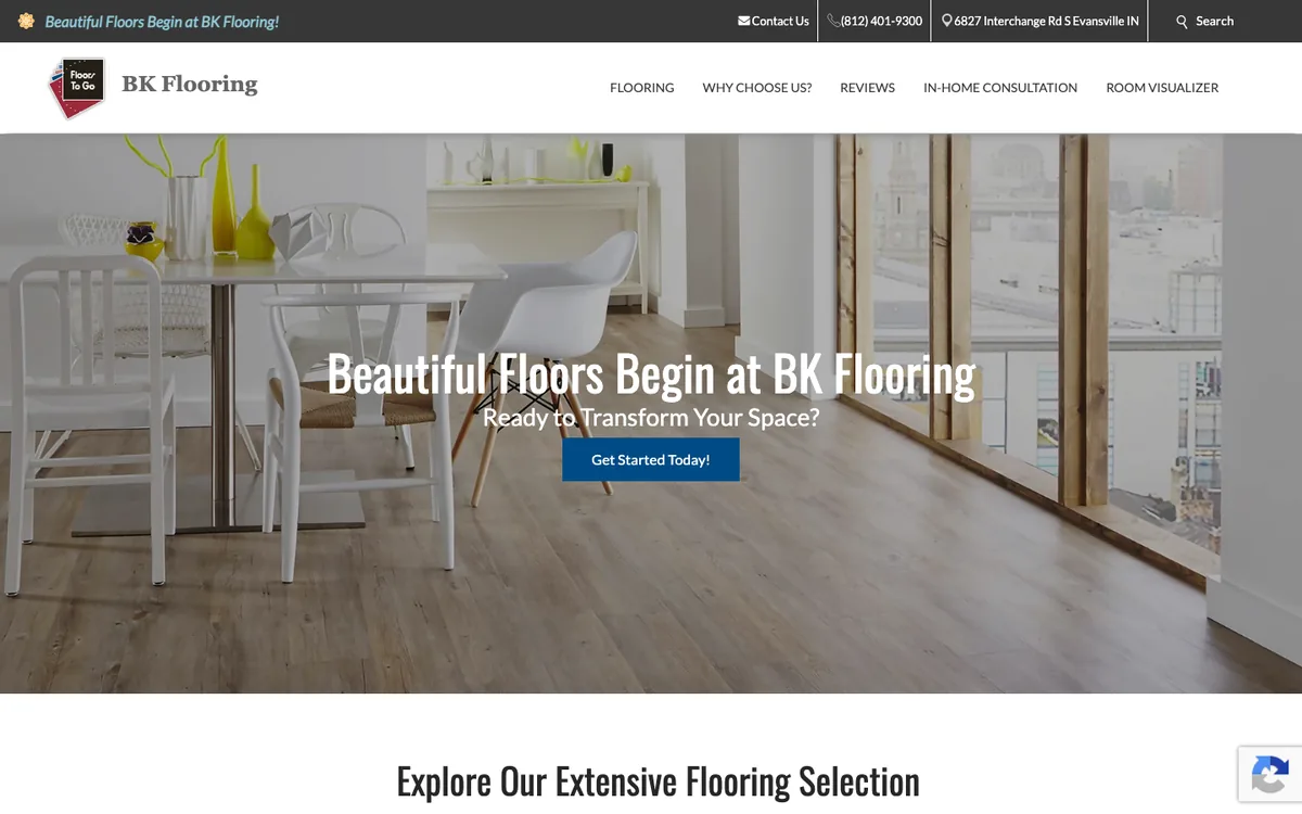 BK Flooring homepage