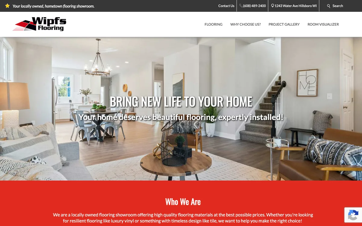 Wipfs Flooring homepage