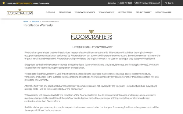Installation Warranty | Lifetime Warranty